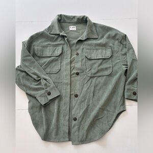 Cisono Shacket Corduroy Sage Green Jacket Large
